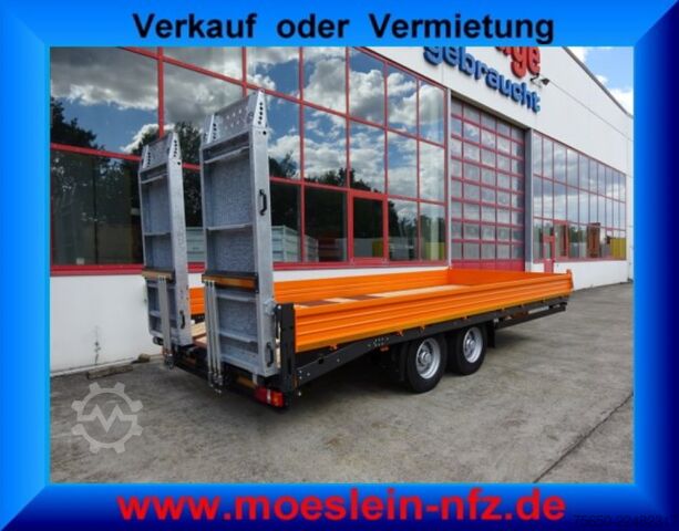 Trailer gandeng low loader Möslein TTT 11-6,2 BR Orange  Tandemtieflader mit breiten RampenNeufahrzeug