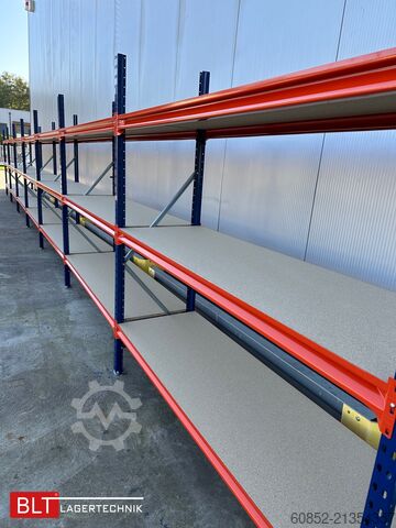Wide span storage rack ca. 28,55 lfm. Weitspannregale H: 200 cm T: 60 cm , 400 kg Fachlast , 3 Ebenen
