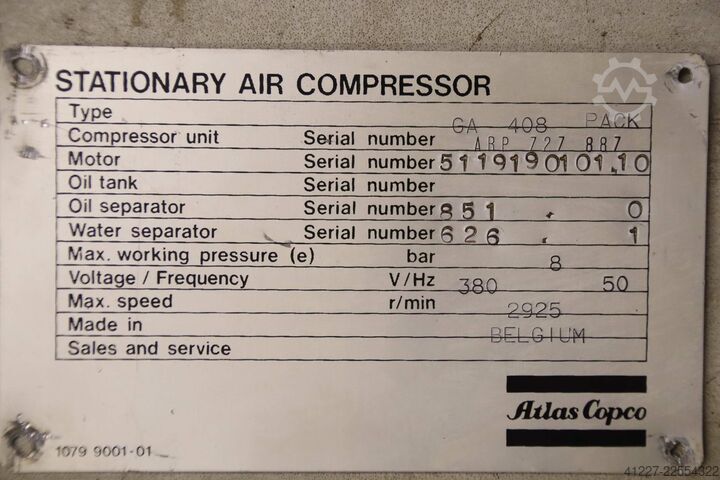 Motor eléctrico 30 kW 2925 rpm Siemens Atlas Copco 1RA6 183-2AB 51-Z  GA 408 Pack