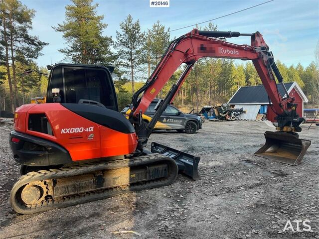 Εκσκαφέας ερπυστριοφόρος Kubota KX080-4 excavator w/ blade, rototilt, sanding buck
