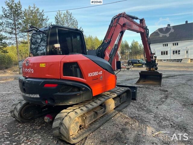 Εκσκαφέας ερπυστριοφόρος Kubota KX080-4 excavator w/ blade, rototilt, sanding buck