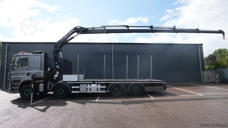 Camião-grua DAF CF 480 8x2 Open box truck with Hiab X-Hiduo 228...