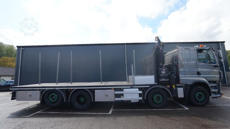 Camião-grua DAF CF 480 8x2 Open box truck with Hiab X-Hiduo 228...