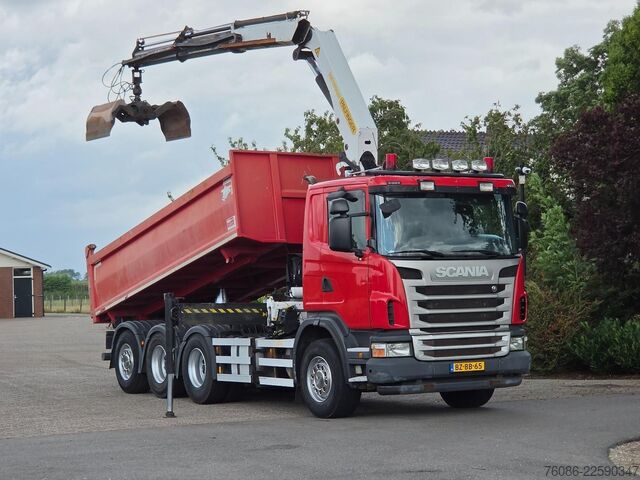 クレーン付きティッパー Scania G 400 B 8X4*4 TRIPLE!! KRAAN/KIPPER!!  NL TRUCK!