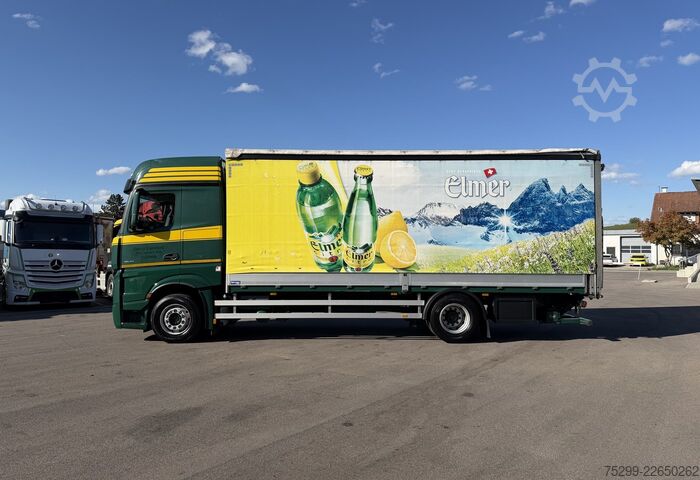 Truk bak datar dengan terpal Mercedes-Benz Actros 1845 4x2 Plane/HB / Swiss-Vehicle