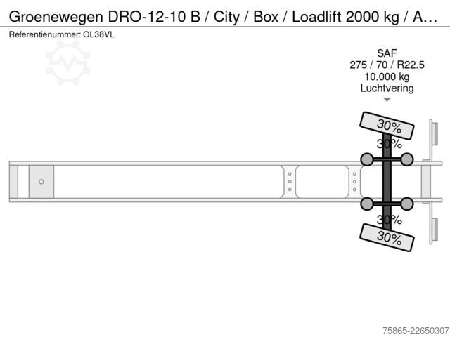 Ferðatösku Groenewegen DRO-12-10 B / City / Box / Loadlift 2000 kg / A...