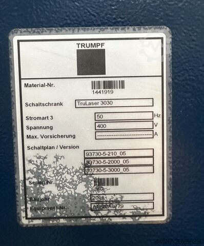 آلة القطع بالليزر TRUMPF TruLaser 3030