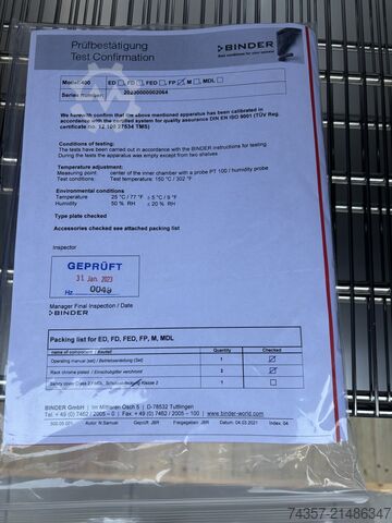 Máy sấy phòng thí nghiệm Binder FP 400 Binder FP 400