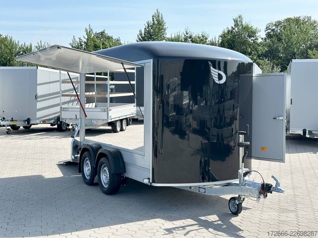 Kofferanhänger Debon CHEVAL LIBERTE DEBON C500 WABENKERN ROADSTER SCHWARZ +SEITENKLAPPE +SEITENTÜR