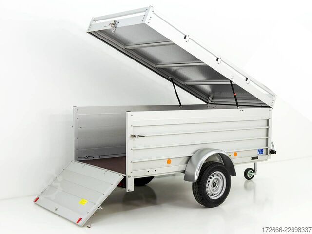 Remolque de plataforma con cubierta Koch-Anhänger U4 250X125X80CM 750KG | 2XBWE | DECKELANHÄNGER