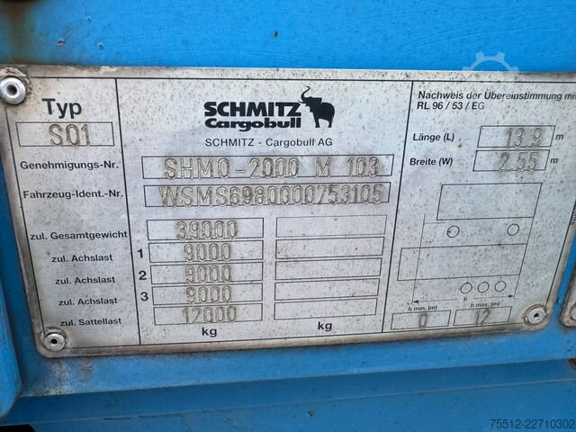  Schmitz Cargobull 3-Asser / Lift Axle / Kooiaap / NL Trailer
