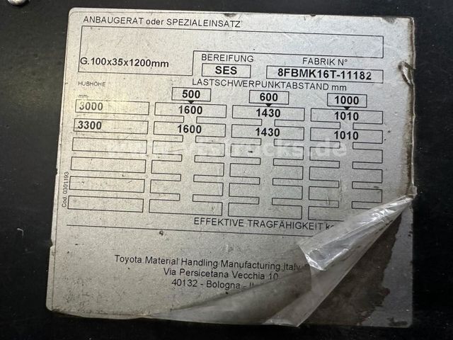 Frontgaffeltruck TOYOTA Toyota 8FBMK 16T 48V