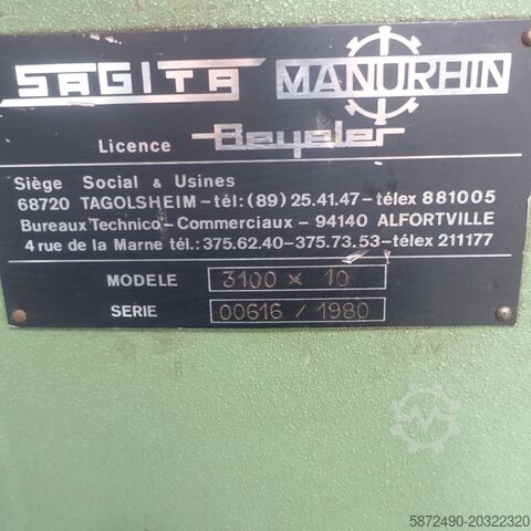 Hydraulische Guillotineschere Sagita/Beyeler 3100X10