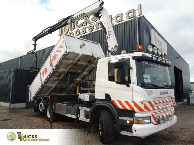 क्रेन ट्रक Scania P360 6X2 + HMF 1420 K2 + REMOTE + TIPPER + EURO 5