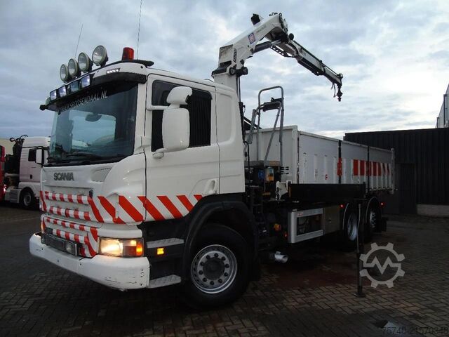 क्रेन ट्रक Scania P360 6X2 + HMF 1420 K2 + REMOTE + TIPPER + EURO 5