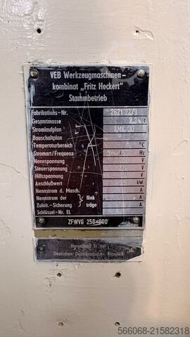 Frezarka gwintów i frezarka do kół zębatych WMW HECKERT ZFWVG 250x800