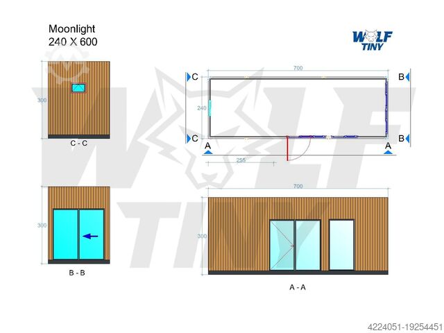 íbúðagámur Wolf Tiny Moonlight :Bürocontainer | Wohncontainer