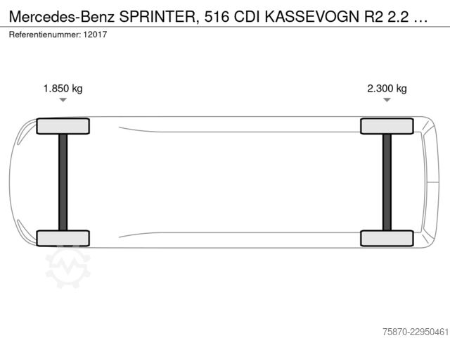 Duba panelată Mercedes-Benz SPRINTER, 516 CDI KASSEVOGN R2 2.2 BLuetec