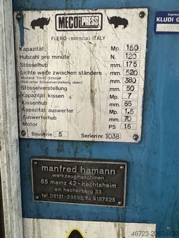 Prensa de forja MECOL PRESS SOV150