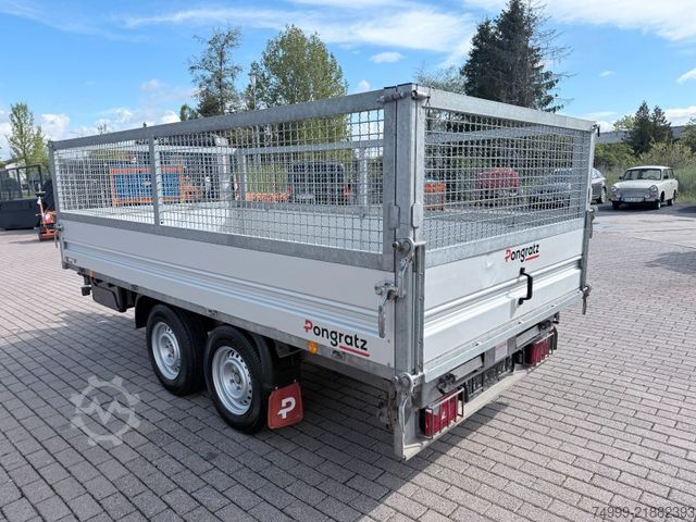 Üç yöne devirmeli römork PONGRATZ 3-SKS 3600/17 , Kipper,Funk, Rampen, Laubgitter,
