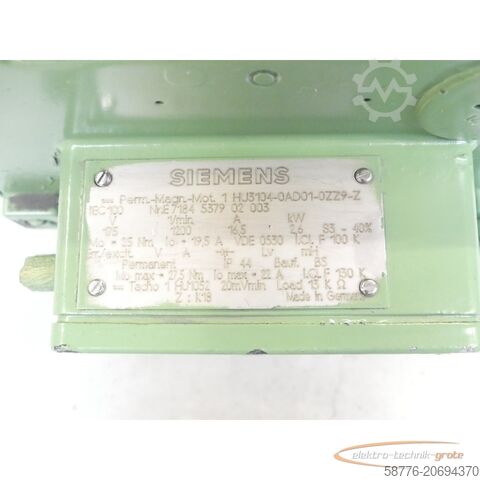 Siemens motor Siemens 1HU3104-0AD01-0ZZ9 - Z Permanent Magnet Motor SN:E7184537902003