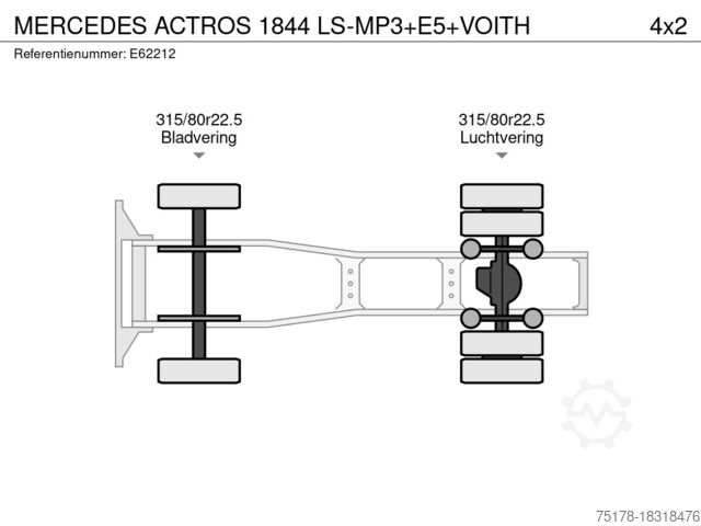 Standard tractor MERCEDES ACTROS 1844 LS-MP3+E5+VOITH