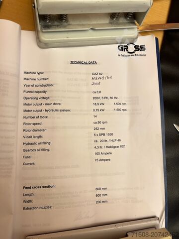 Sečka za drvo Gross GAZ 62