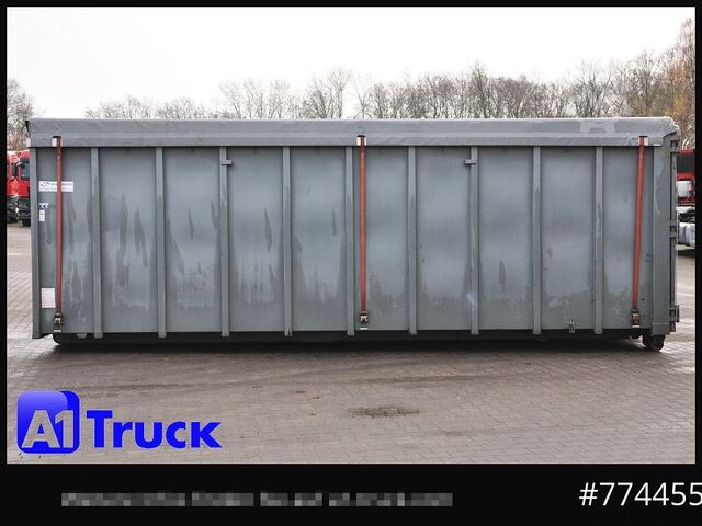 Krokcontainer POL OSTEG Abrollcontainer 47,5m³, Mulde, Dachplane, Portaltür