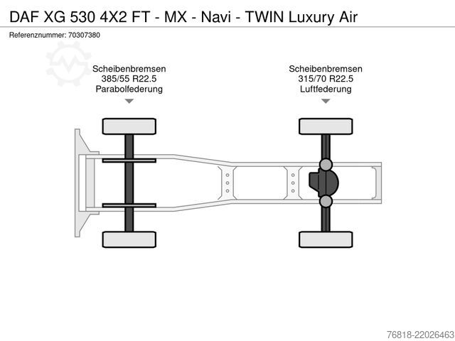 Standard SZM DAF XG 530 4X2 FT - MX - Navi - TWIN Luxury Air