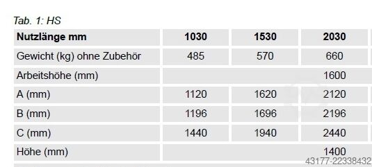 Tafelschere Blechschere SCHRÖDER - FASTI HS 2000 x 1,25 + ELGO Hinteranschlag