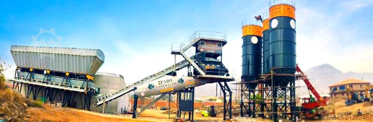 محطة خلط الخرسانة / مصنع الخرسانة FABO Concrete Batching Plant 160 m3 Compact Concrete Batching Plant