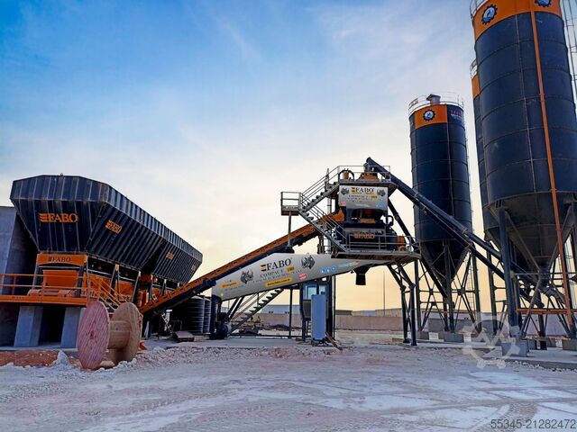 محطة خلط الخرسانة / مصنع الخرسانة FABO Concrete Batching Plant 180 m3 Compact Concrete Batching Plant