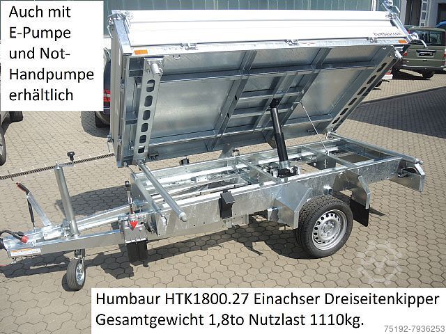 Humbaur HTK1800.27  Dreiseitenkipper 1,8to Ladefläche 267 x 150cm
