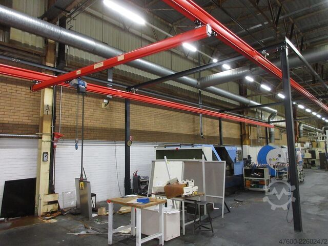起重机顶棚 起重机 室内起重机 起重机跑道 Demag Portalkran KBK2-H Stahlbau 500KG Abus 500KG Kettenzug + Stahlbau