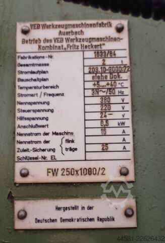 Universāla horizontālā frēzmašīna Auerbach FW 250 x 1000 / 2