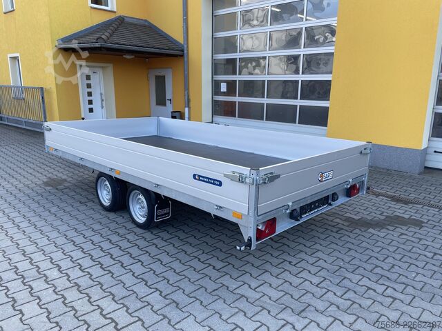 三方ダンプトレーラー Saris PL 406 204 2700 + Schienen 406cm x 204cm