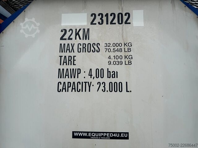 מכולת מיכל Van Hool 20FT ISO / 23.000L /  PORTABLE T11 / 22KM  / va...