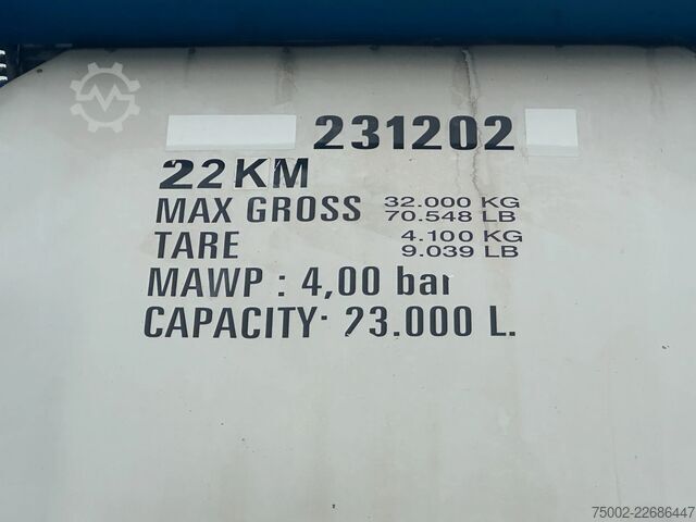 מכולת מיכל Van Hool 20FT ISO / 23.000L /  PORTABLE T11 / 22KM  / va...