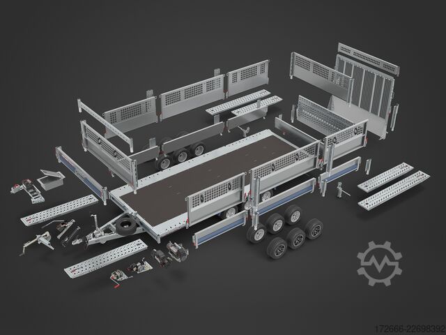  Brian James Trailers CONNECT 476-6024-35-3-12 | TRIDEM 600X243CM 3500KG HOCHLADER | SCHWARZ