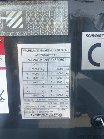 自卸半挂车 SCHWARZMüLLER STAHLRUNDMULDE 25 M³, LIFTACHSE, ROLLPLANE, HYDR. KLAPPE SOFORT VERFüGBAR