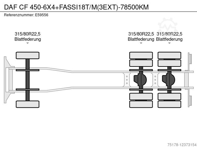 DAF CF 450 6X4 FASSI18T/M(3EXT) 78500KM