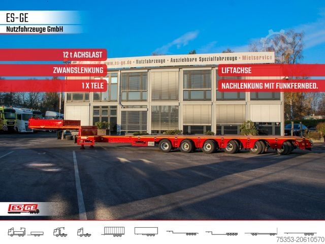 Low loader semitrailer BROSHUIS 6-Achs-Satteltieflader - teleskopierbar