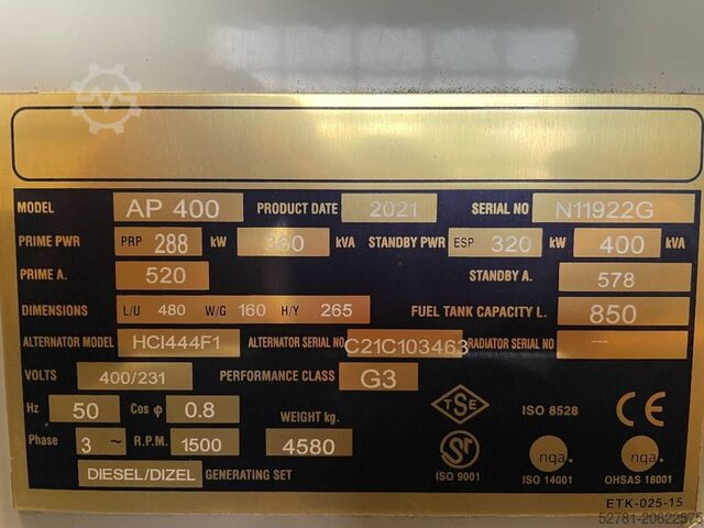 Агрегат Perkins 2206A-E13TAG2 - 400 kVA Generator - DPX-12650