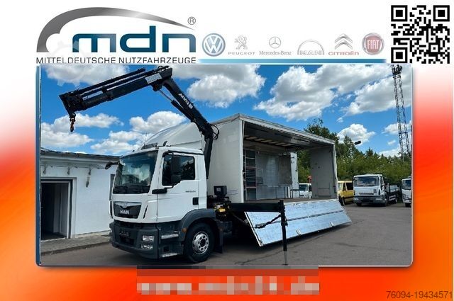 Бортовой грузовик с тентом MAN TGM 15.250 Koffer KRAN 14m FUNK EDSCHA