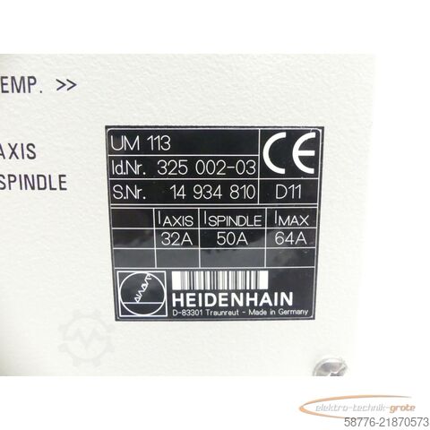 组成部分 Heidenhain UM 113 ID 325 002-03 SN14934810 generalüberholt mit 3 Mon. Gewährl.