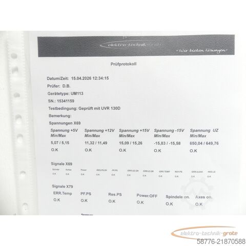 Komponent Heidenhain UM 113 ID 325 002-03 SN15341159 im Austausch (Exchange)