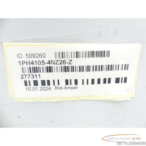 西门子电机 Siemens 1PH4105-4NZ26 - Z Servomotor ID: 509260 SN: 277311