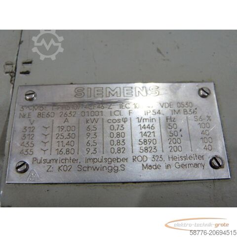 Motor Siemens Siemens 1PH5107-4CF46-Z 3~ Motor