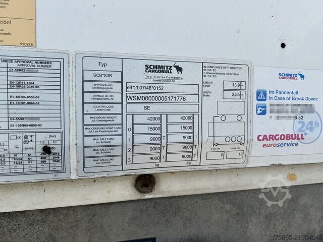 čemodāns Schmitz Cargobull SCB S3B / Roof - Dach - Dak Schade / Box / APK ...