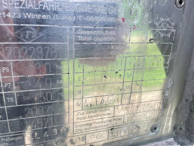 Tank Feldbinder TSA 31.3-3 ADR / L4BH / 31.000 L / 3 Kammer (12...